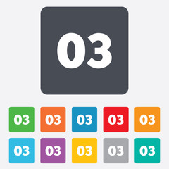 Third step sign. Loading process symbol.