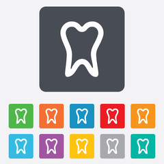 Tooth sign icon. Dental care symbol.