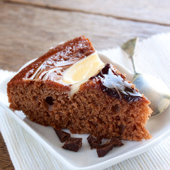 piece of cake with chocolate