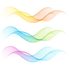 Set of color curve lines