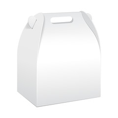 White Cardboard Carry Box Packaging For Food