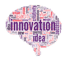 Innovation Concept Brain shaped word cloud