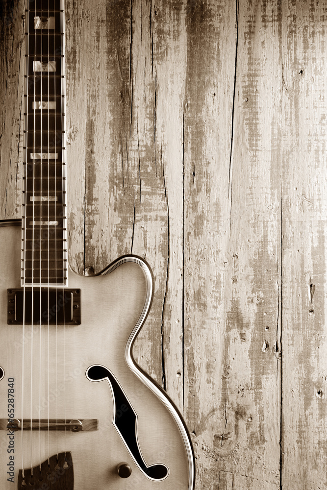 Wall mural jazz guitar background