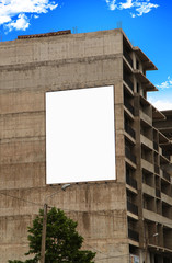 empty billboard with building