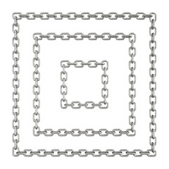 Chain squares isolated on a white background