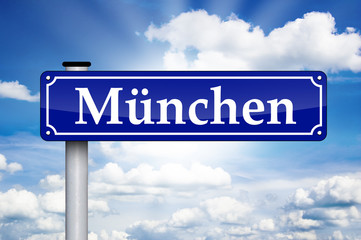 Obraz premium Schild Antik mit München