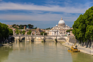 Fototapeta premium View of St. Peter's Basilica in Rome, Italy