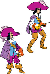 musketeer in two poses