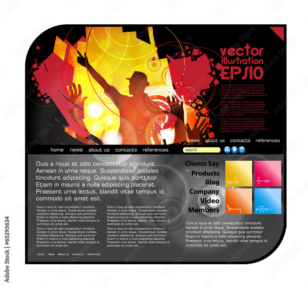 Canvas Prints web design template, vector