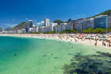 view of Copacabana beach in Rio de Janeiro, Brazil