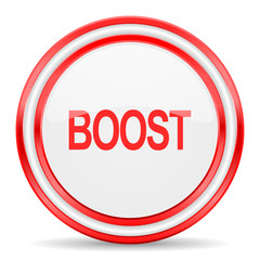 boost red white glossy web icon