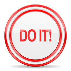 do it red white glossy web icon