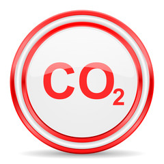 carbon dioxide red white glossy web icon