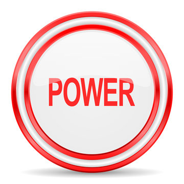 power red white glossy web icon