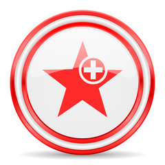 star red white glossy web icon