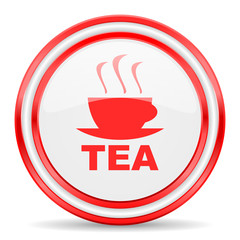 tea red white glossy web icon