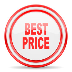 best price red white glossy web icon