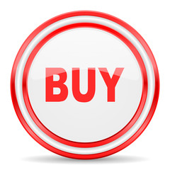 buy red white glossy web icon