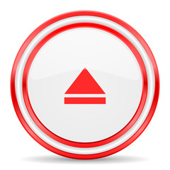 eject red white glossy web icon