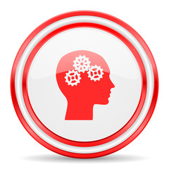 head red white glossy web icon