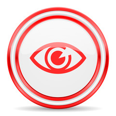 eye red white glossy web icon