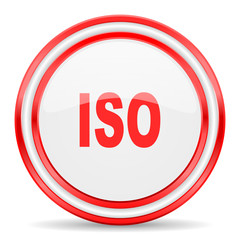 iso red white glossy web icon