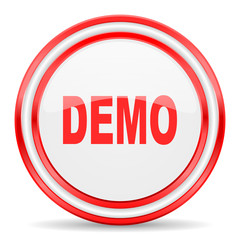 demo red white glossy web icon