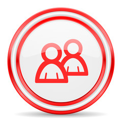 forum red white glossy web icon