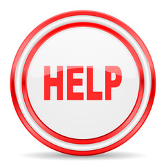 help red white glossy web icon