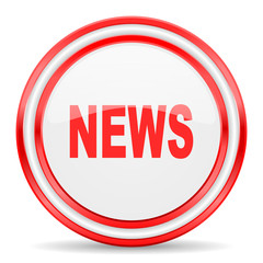 news red white glossy web icon