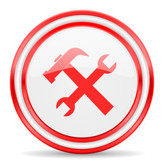 Obraz premium tool red white glossy web icon