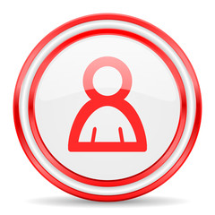 person red white glossy web icon