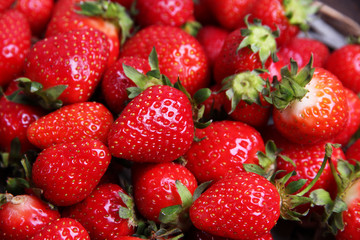 Ripe sweet strawberries  background