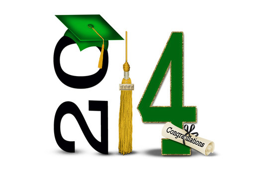 Green and gold 2014 graduation