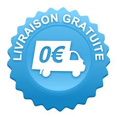 livraison gratuite sur bouton web denté bleu