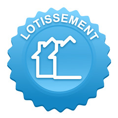 lotissement sur bouton web denté bleu