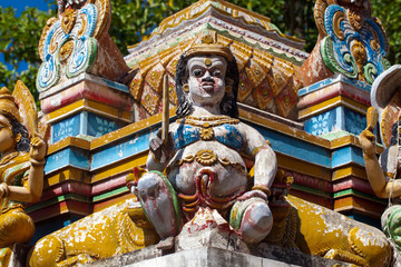 Hindu deities on the facade of temple and cultural monuments