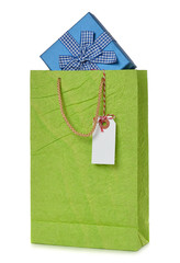 Green paper bag and box