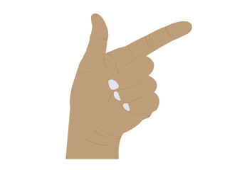 vector female hand touching screen isolated on white background