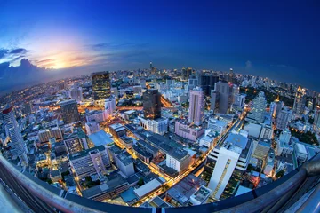 Zelfklevend Fotobehang Bangkok city night view © anekoho
