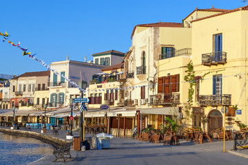 Chania harbor in the early morning