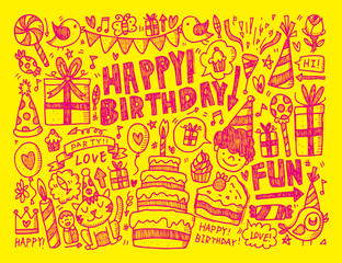 Doodle Birthday party background