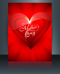 Fototapeta na wymiar Beautiful template heart for mother's day brochure vector backgr