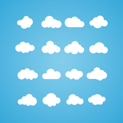 Vector illustration of clouds collection. Concept - computing