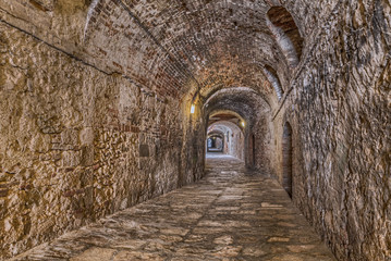 Fototapeta premium covered alley in Colle di Val d'Elsa, Tuscany, Italy
