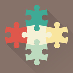 Puzzle flat vector illustration