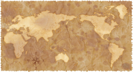 アンティーク風な世界地図