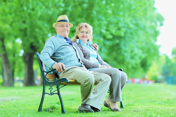 Fototapeta premium Elderly couple relaxing in park