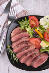 vegetable salad and meat