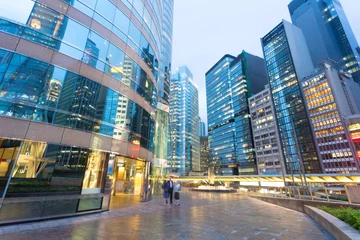 Foto op Plexiglas Hong-Kong nachtscène van de moderne stad (Hong Kong)